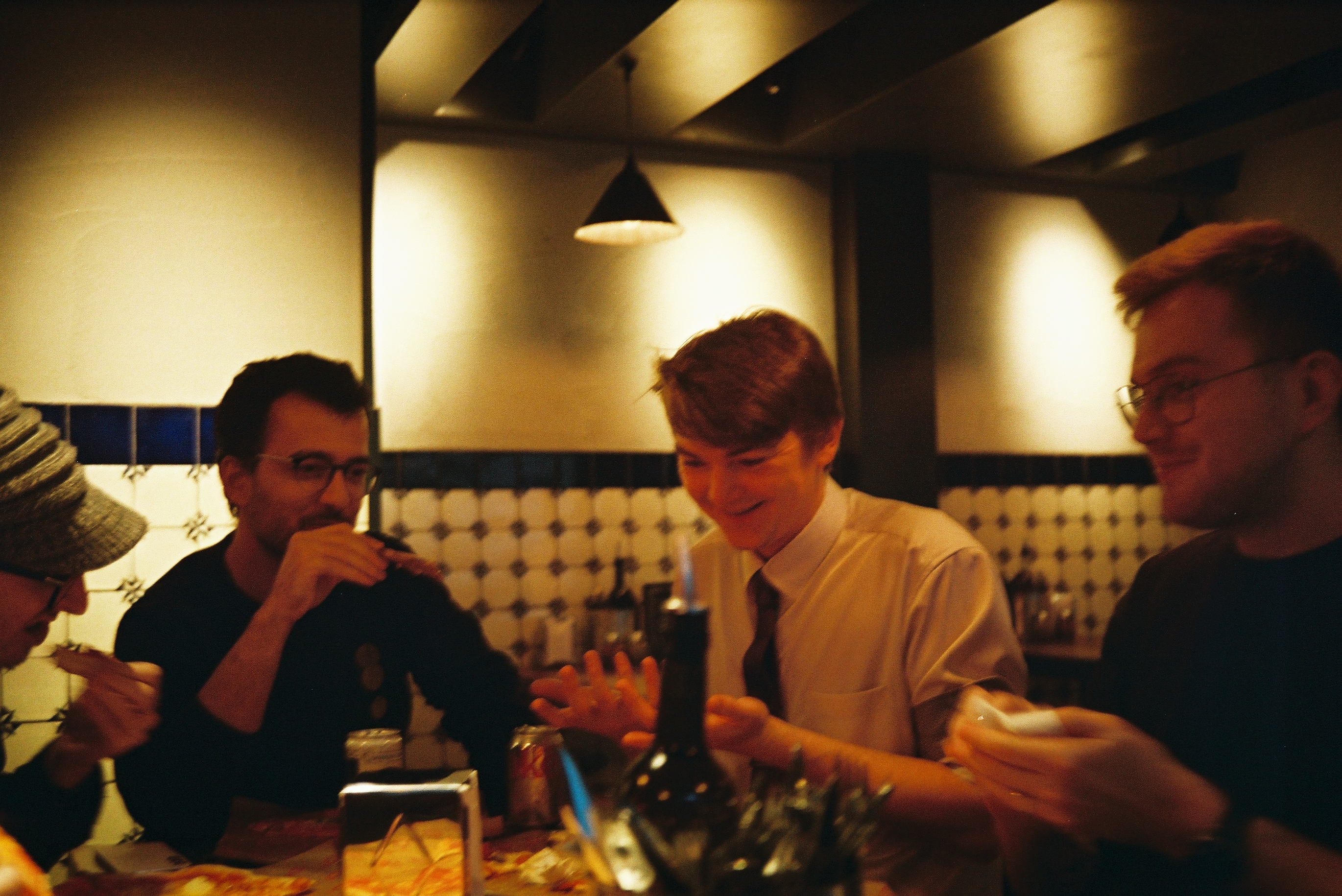 Group at a restaurant table